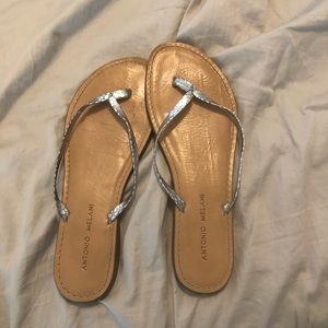 Silver flip flops